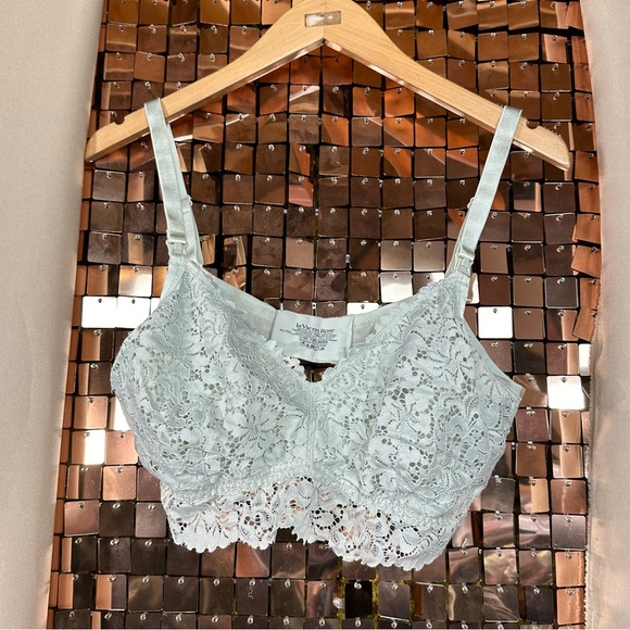 La Vie En Rose Other - Pastel Mint Green Lace Bralette Bra Size XL